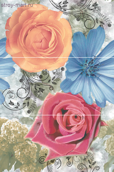 Roses Панно (из 3-х плиток) 50х75 Roses Панно (из 3-х плиток) 50х75