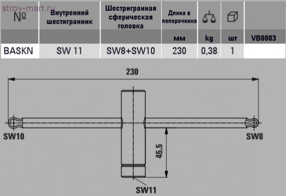 BASKN T-образный ключ BESSEY BASKN