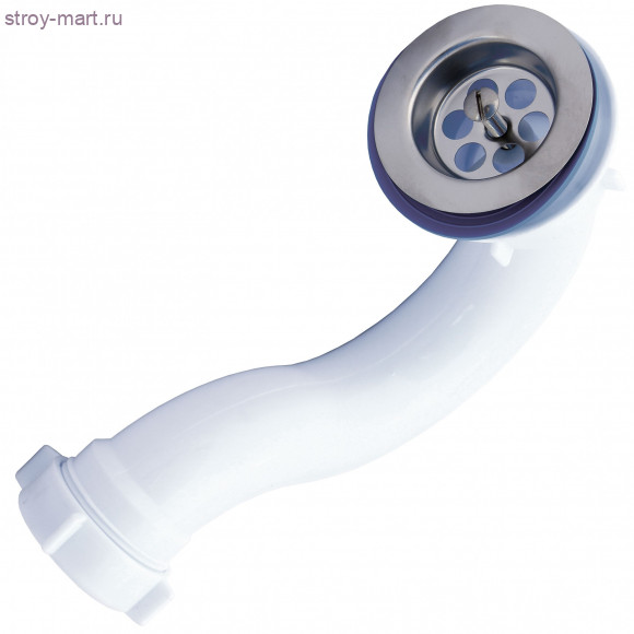 Сифон трубный для душевого поддона Ани с выпуском нерж/сетка 1 1/2х40 с гофрой 40х50 АНИ Пласт E115 -4607057962860