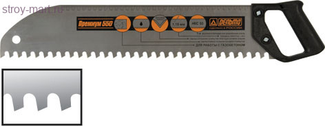 Ножовка по пенобетону «Дельта Премиум», 550мм, усиленный зуб 16мм, пласт.ручка / 40700 - С-000119581 Ножовка по пенобетону «Дельта Премиум», 550мм, усиленный зуб 16мм, пласт.ручка / 40700 - С-000119581