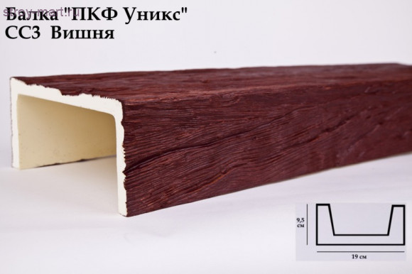 Балка СС3-Вишня 95х190х3000мм Балка СС3-Вишня 95х190х3000мм