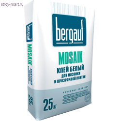 Клей для плитки белый Bergauf Mosaik, (25 кг) 56 шт/под - С-000046090 Клей для плитки белый Bergauf Mosaik, (25 кг) 56 шт/под - С-000046090