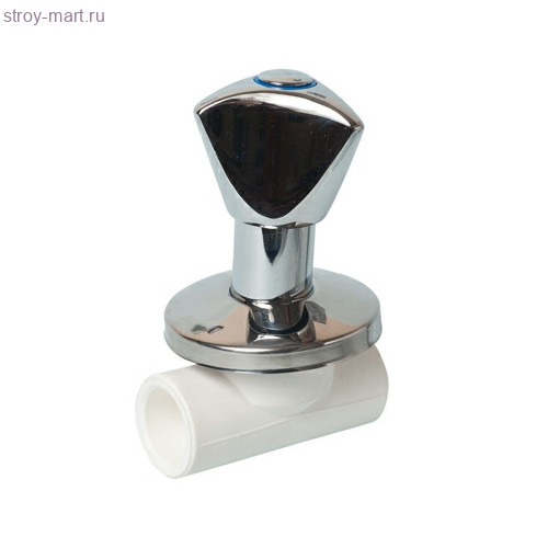 Клапан PP-R запорн белый хром Дн 32 Ру25 LUX РосТурПласт 14190 - 022-1825