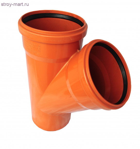 Тройник НПВХ коричневый Дн 200х200х45° б/нап в комплекте - 027-1723 Тройник НПВХ коричневый Дн 200х200х45° б/нап в комплекте - 027-1723