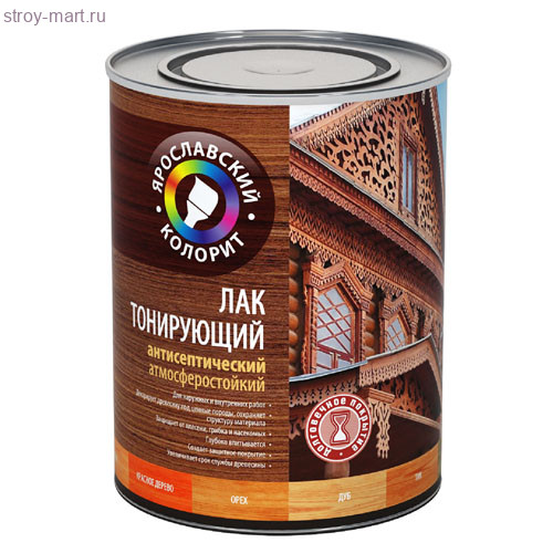 Лак-антисептик тонирующий «Ярославский Колорит» орегон 0,7 кг. атмосферостойкий (14 шт/уп.) - С-000111696