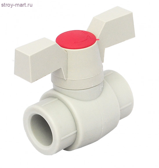 Кран шаровой полипропиленовый - белый шаровой PP-R DN20 Кран шаровой полипропиленовый - белый шаровой PP-R DN20